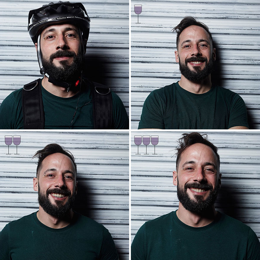 Picture 17 of [Photo] The change of facial expression nuances after drinking 1, 2 and 3 glasses of wine